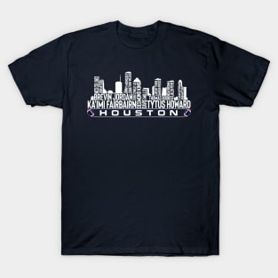 Houston Football Team 23 Player Roster, Houston City Skyline T-Shirt